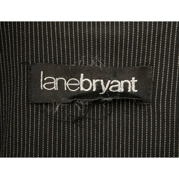Lane Bryant Size 22 Black Pinstriped Two-Button Blazer Lined Pockets Business - Picture 6 of 6